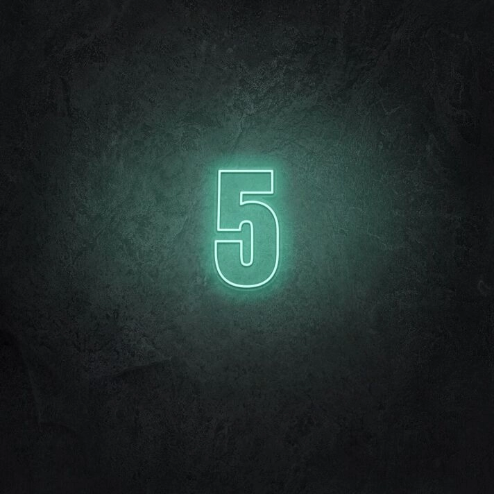 Number Five LED Illuminated Sign