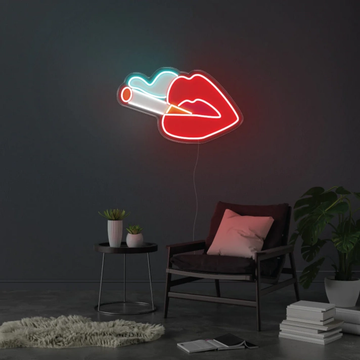 Lips Smoke LED Neon Sign