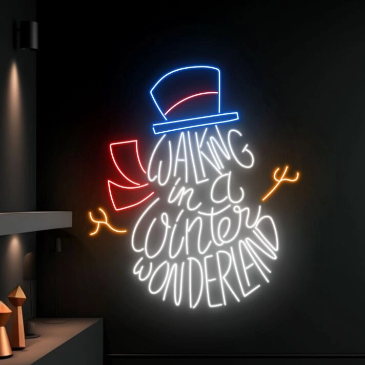 Walking In A Winter Wonderland Led Neon Sign Snowman Christmas Led Sign