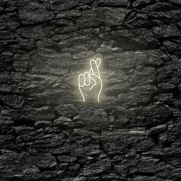 Fingers Crossed LED Sign