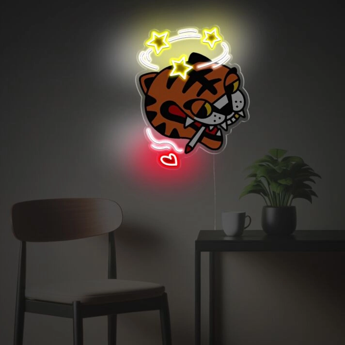 Dizzy Tiger LED Neon Acrylic Artwork