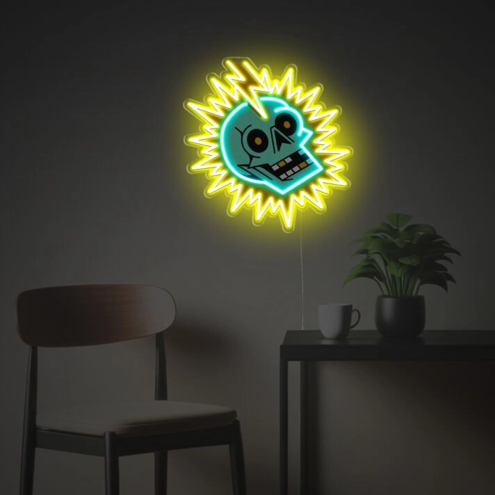 Electric Skull LED Neon Acrylic Artwork