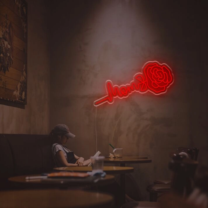 Mom Rose LED Neon Sign
