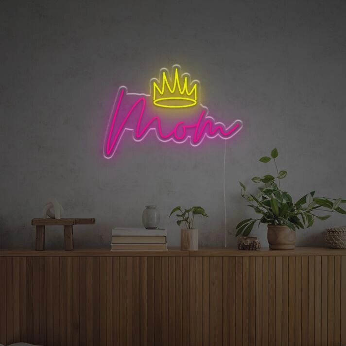 Mom With Crown LED Neon Sign