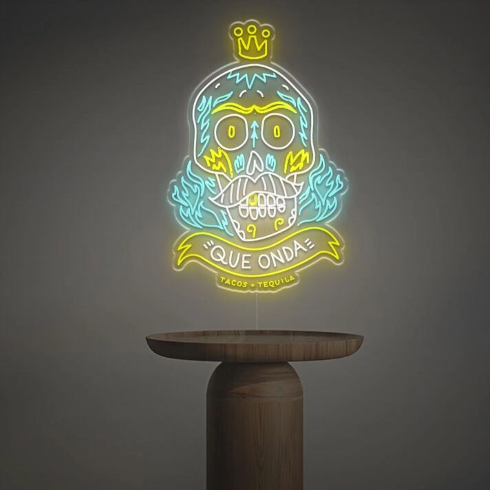 Que Onda Tacos Tequila LED Neon Sign