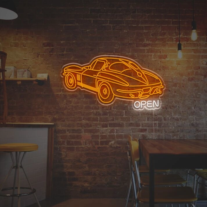 Sports Car Open LED Neon Sign