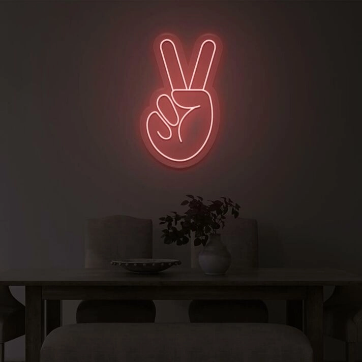 Peace Fingers LED Sign