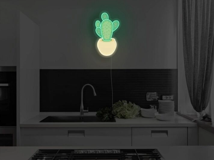 Potted Cactus Neon Sign