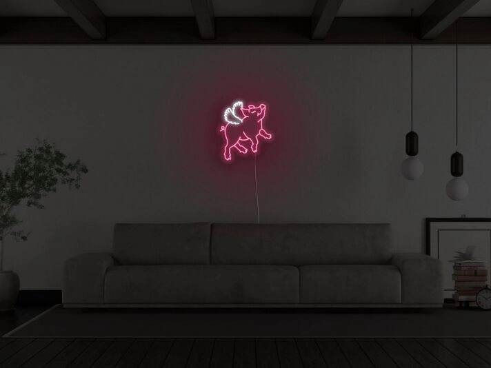 Flying Pig Neon Sign