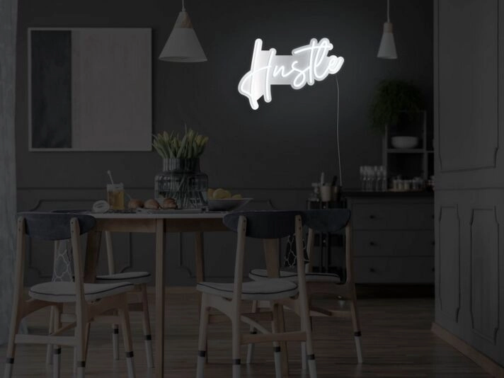 Hustle Version 2 Metallic Neon Sign