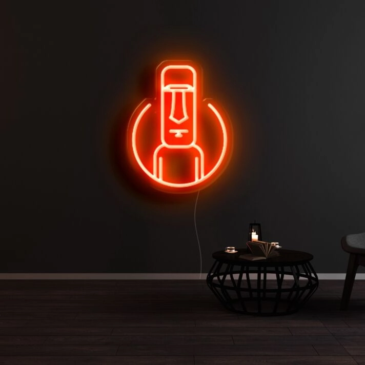 Easter Island Icon Neon Sign