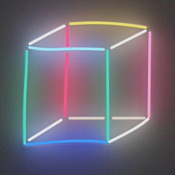 Geometric Cube Neon Sign