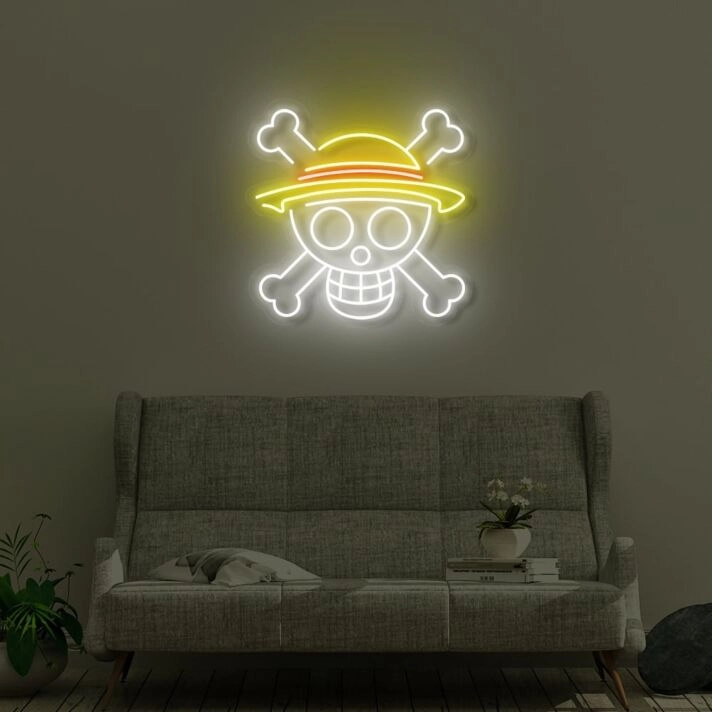Skull with sun hat LED Neon Sign