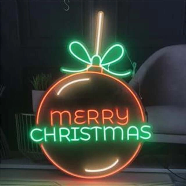 Merry Christmas Bauble Neon Sign