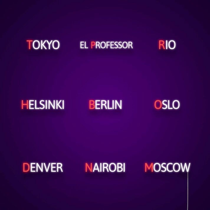 Character Names Collage Neon Sign