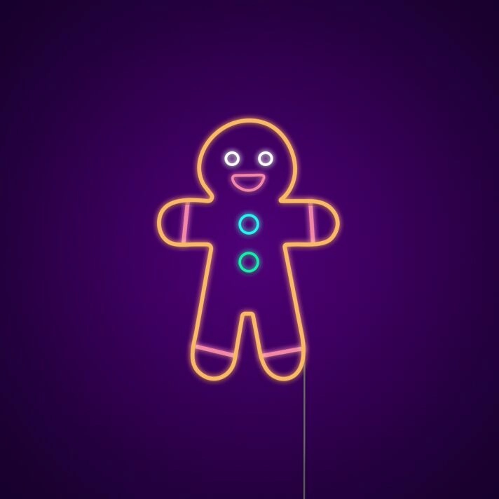 Gingerbread Man Neon Sign