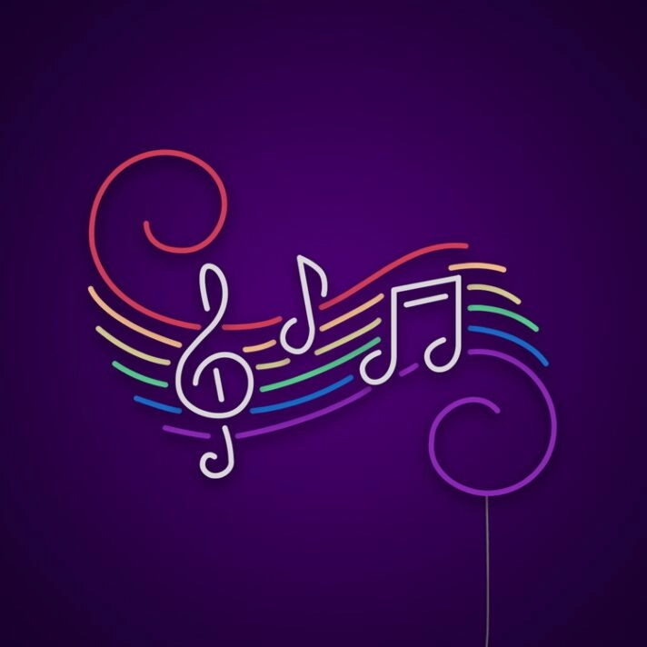 LGBTQ Music Notes Neon Sign