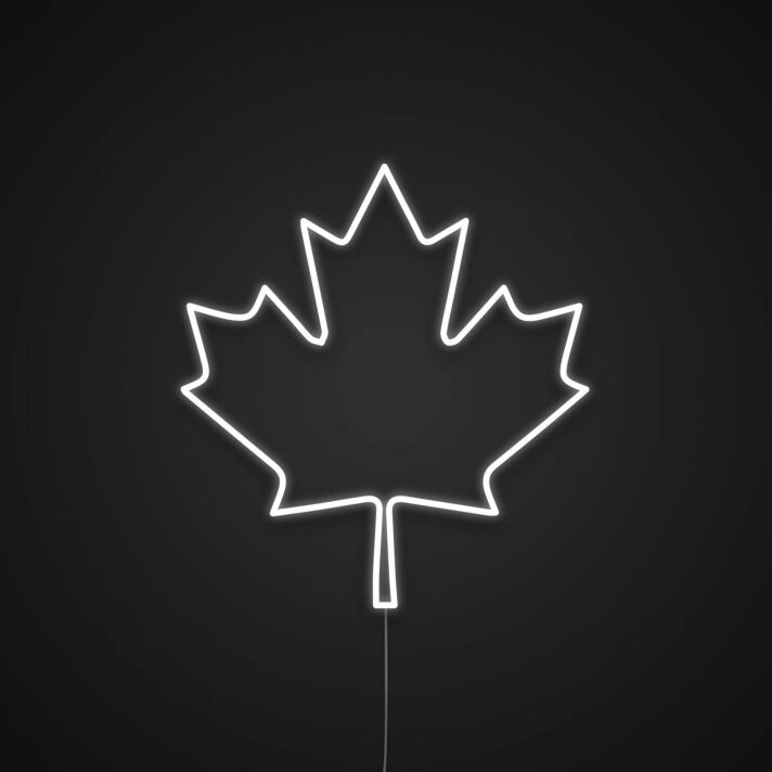 Maple Leaf Canada Day Neon Sign