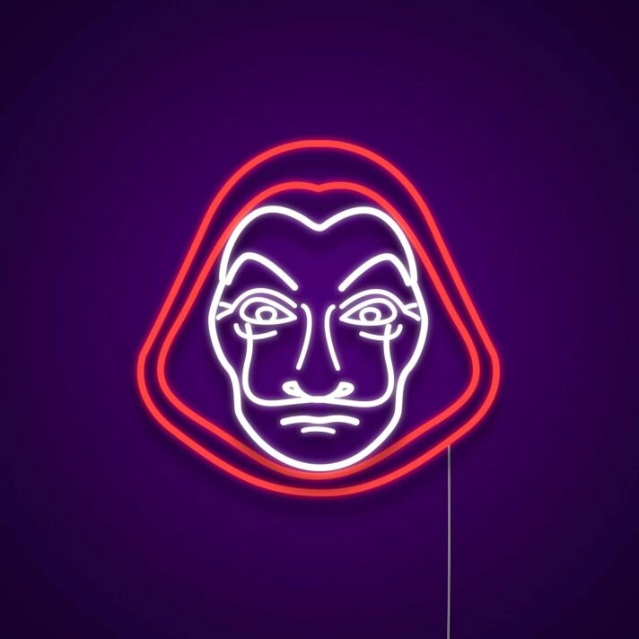 Money Heist Mask Neon Sign