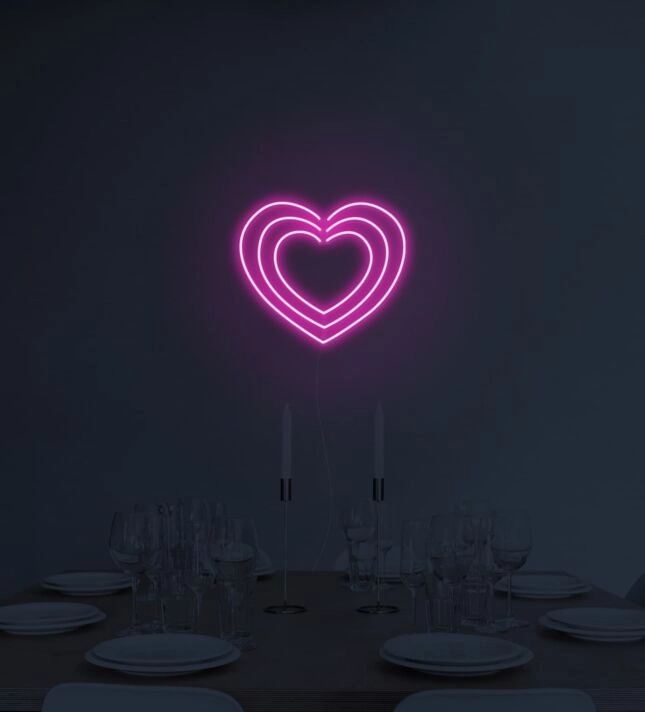 Triple Hearts Neon Sign