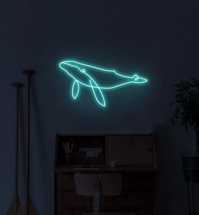 Whale Neon Sign