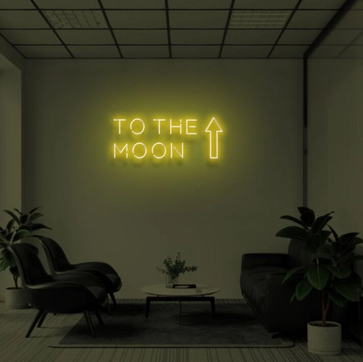 TO THE MOON" LED Neon Sign