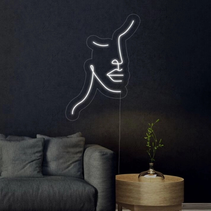 Femanine Face Line Neon Sign