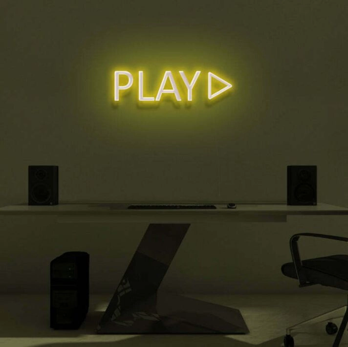 PRESS PLAY" LED Neon Sign