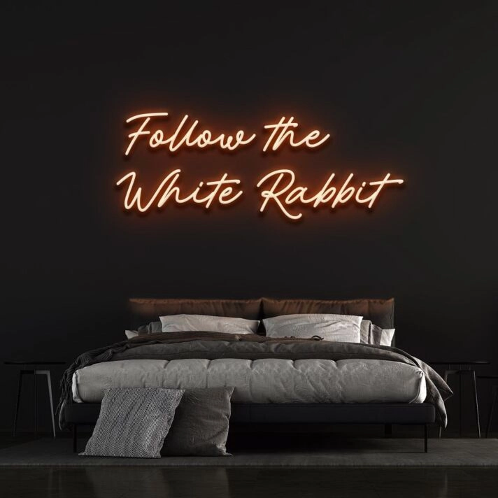 Follow The White Rabbit Neon Sign