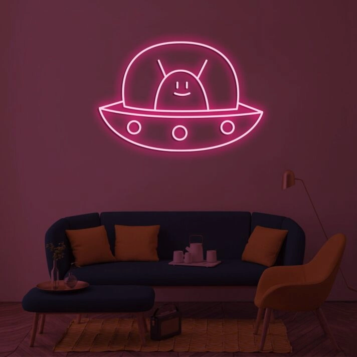 Alien Spaceship Neon Sign