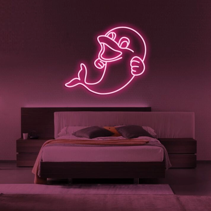 The Happy Dolphin Neon Sign