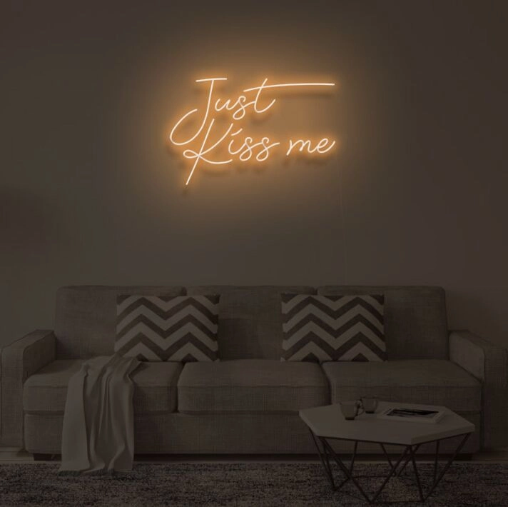 Embrace Romance with 'Just Kiss Me' Neon Sign