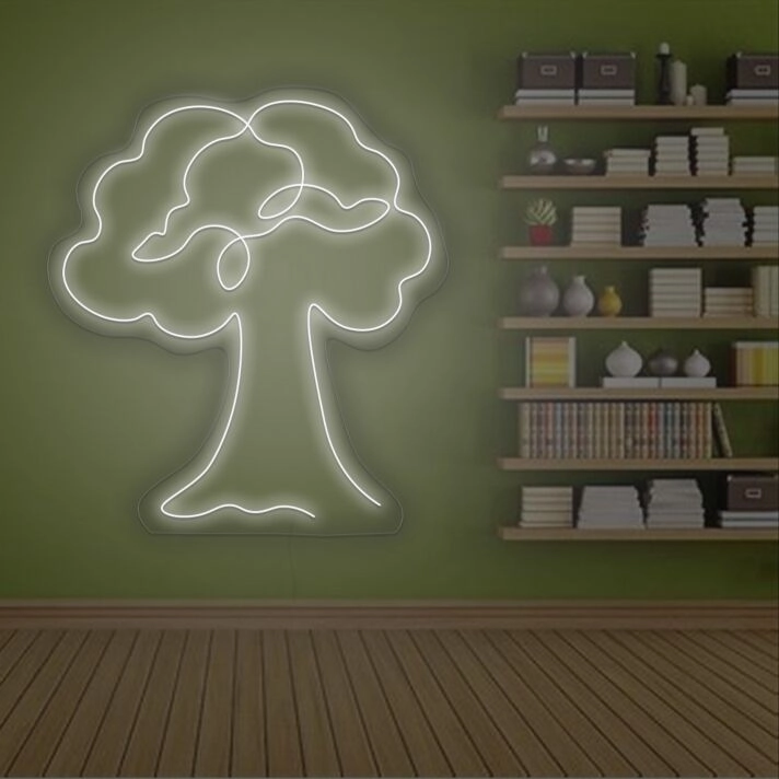A Big Tree Neon Sign For Decor
