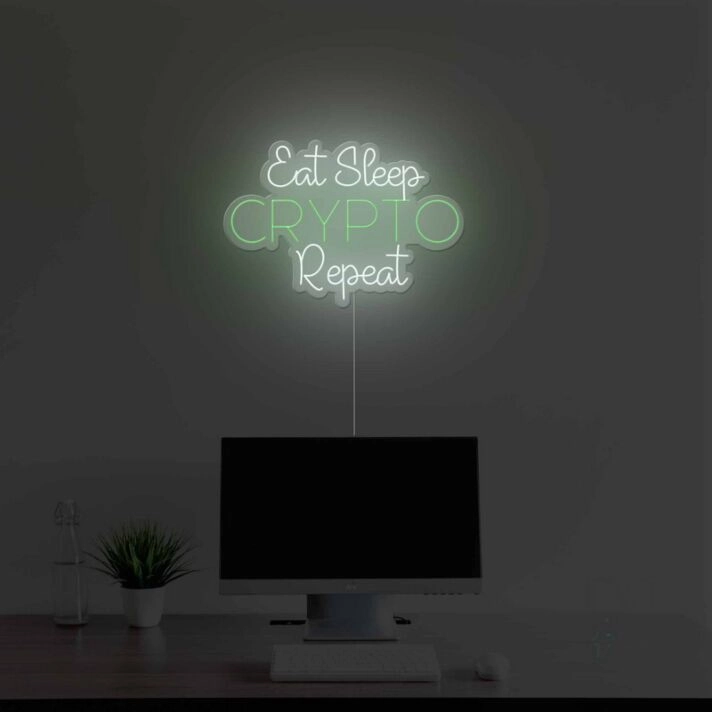 Eat Sleep Crypto Repeat Neon Sign