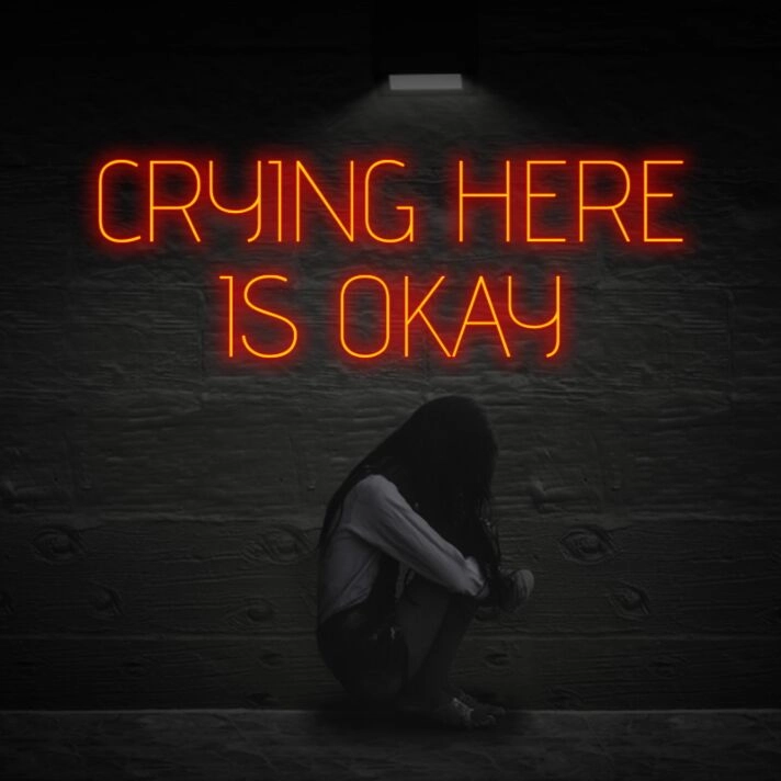 Crying Here Is Okay Neon Sign