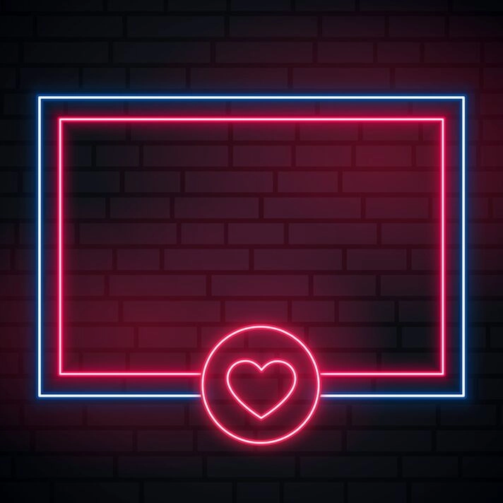 Love Heart Neon Glowing Frame Neon Sign