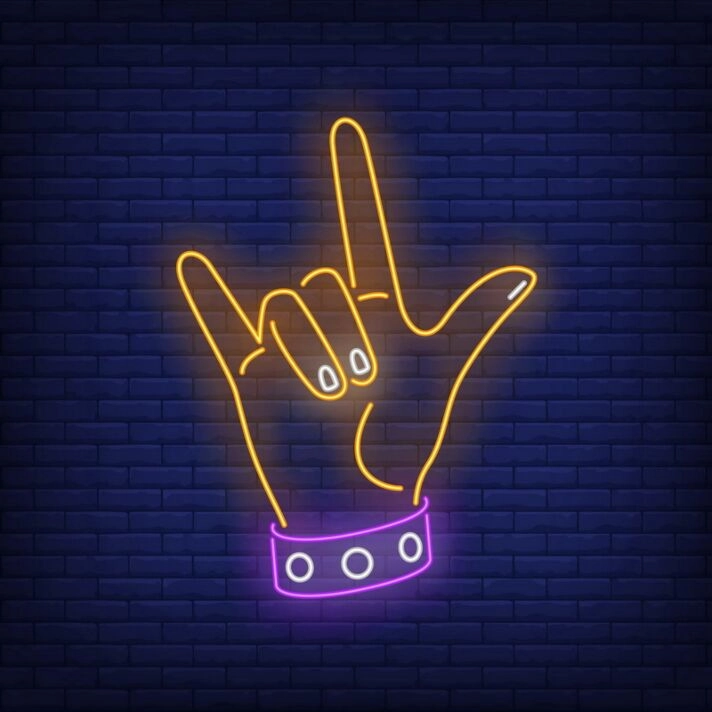 Rock Gesture Neon Sign