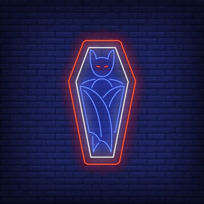 Vampire Coffin Neon Sign