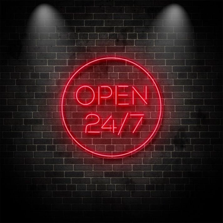 Open 247 Neon Sign