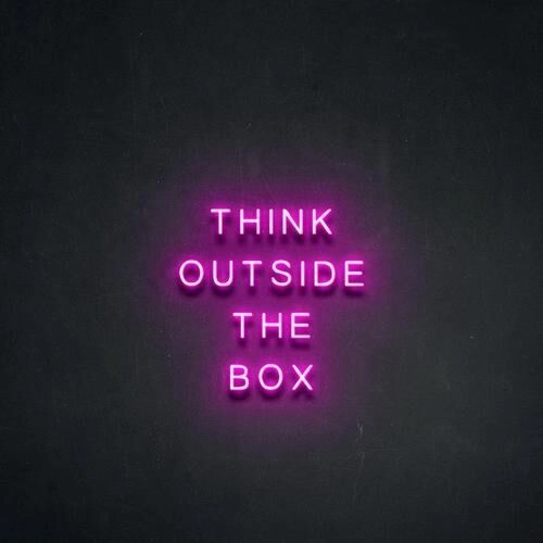'Think Outside The Box' Neon Sign