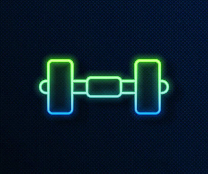 Fitness And Gym Room Babell Neon Sign Green And Blue Combination