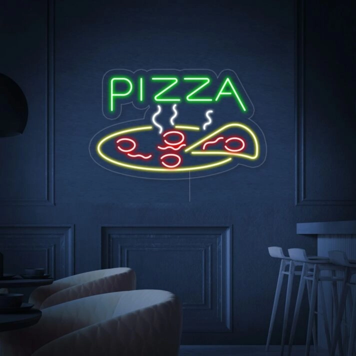 Pizza Neon Sign Restaurant Pizza House Open Sign