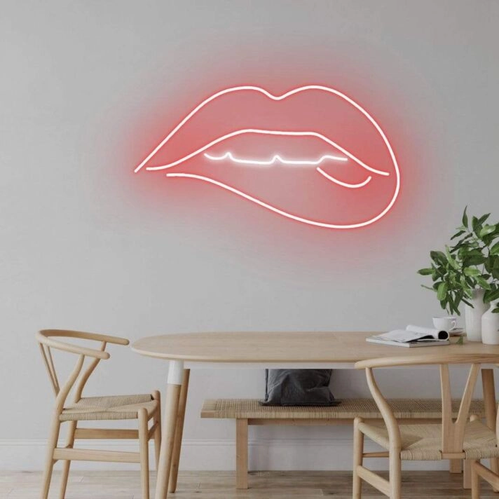 'Lips Bite' Neon Sign