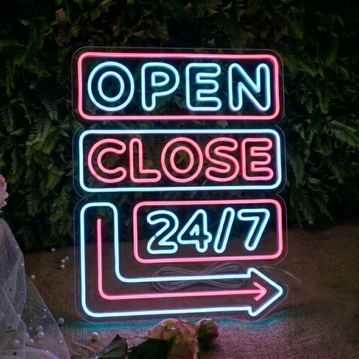 Open Close Led Neon Signs Wall Decor