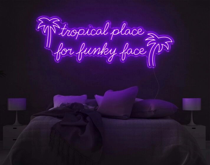 Tropical Place For Funky Face LED Neon Sign