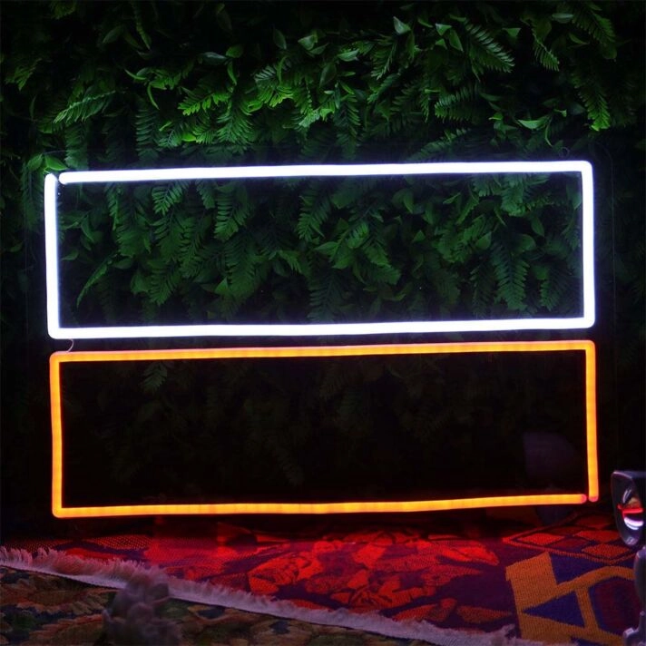 Double Rectangles Neon Sign