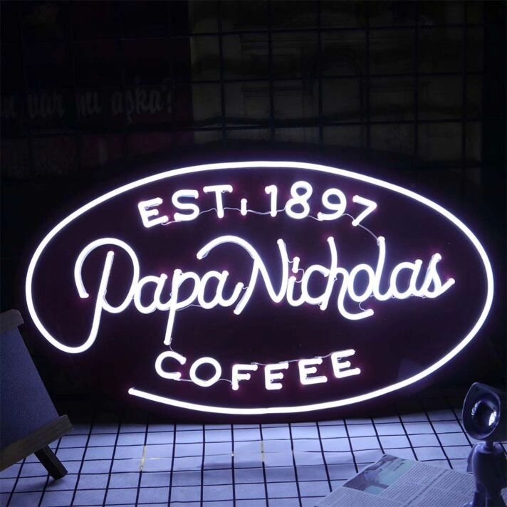 Papa Nicholas Coffee Neon Sign