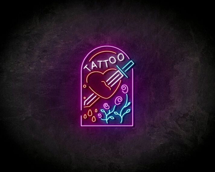 LED Neon Sign Tattoo Heart