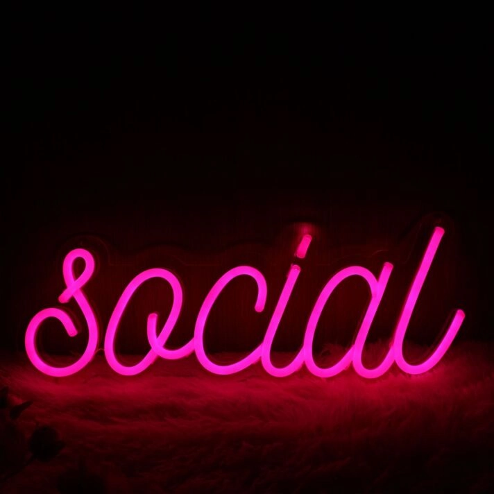 Social Neon Sign