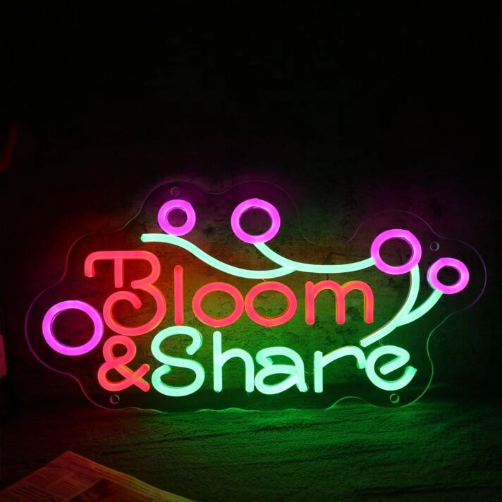Bloom And Share Neon Sign